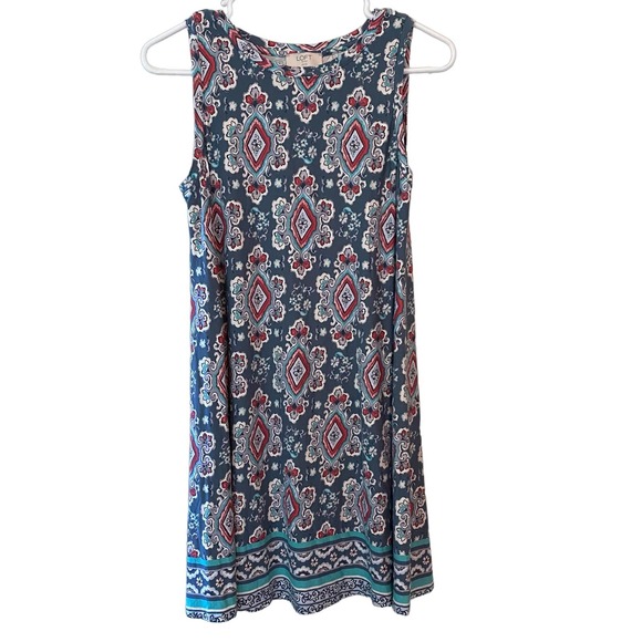 Loft Blue Sleeveless Flowy Dress Size XS Petite - Picture 1 of 3